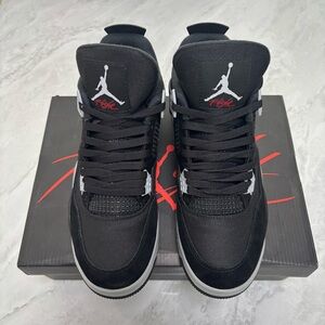 Men’s Black & Gray Sneakers -Brand New Retro 4 Black Canvas